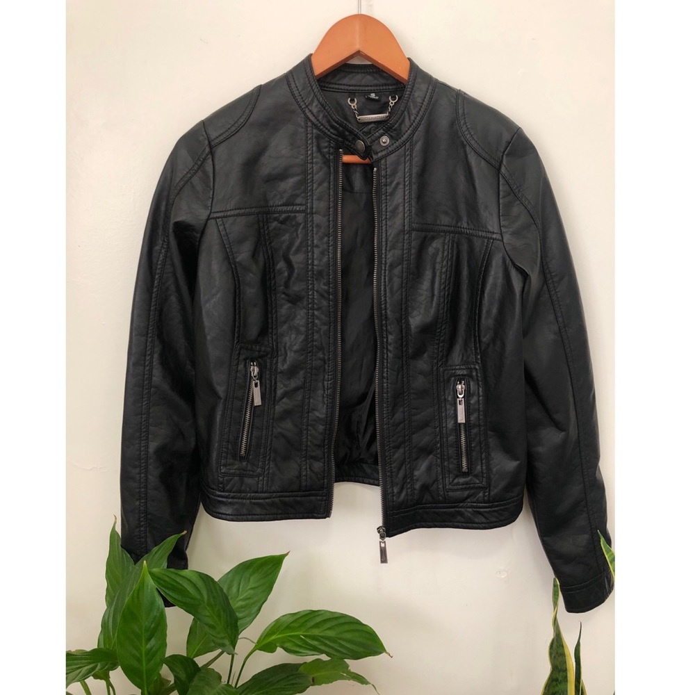 Jou Jou black vegan leather jacket